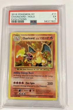 2016 POKEMON XY EVOLUTIONS #11 CHARIZARD-HOLO EVOLUTIONS PSA 5 - Image 1