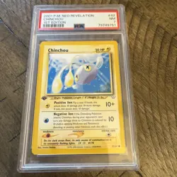2001 Pokemon Neo Revelation 1st Edition Chinchou 42/64 PSA 9 Mint - Image 1