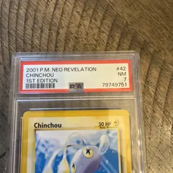 2001 Pokemon Neo Revelation 1st Edition Chinchou 42/64 PSA 9 Mint - Image 2