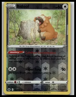Bidoof #111/159 reverse holo Pokemon Crown Zenith Near Mint or Better - Image 1