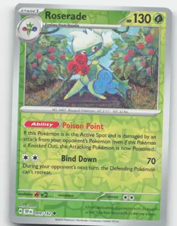 Roserade #009/162 Reverse Holo Pokemon Temporal Forces Near Mint or Better - Image 1