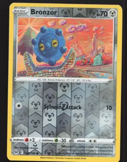 Bronzor 125/196 Reverse Holo Pokemon SWSH11: Lost Origin Near Mint or Better - Image 1