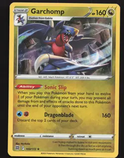 Garchomp 109/172 Holo Rare Pokemon SWSH09: Brilliant Stars Near Mint or Better - Image 1