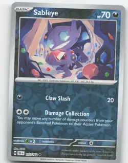 Sableye #107/162 Reverse Holo Pokemon Temporal Forces Near Mint or Better - Image 1
