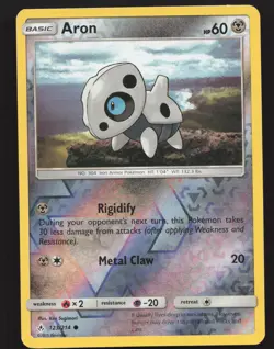 Aron 123/214 Reverse Holo Pokemon SM - Unbroken Bonds Near Mint or Better - Image 1