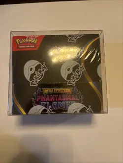 SEALED Pokemon Mega Evolution Phantasmal Flames Booster Box with protector ￼ - Image 1