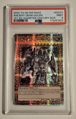 2024 YU-GI-OH! QUARTER CENTURY BONANZA Ancient Gear Golem RA03-EN151 QCR PSA 9 - Image 1
