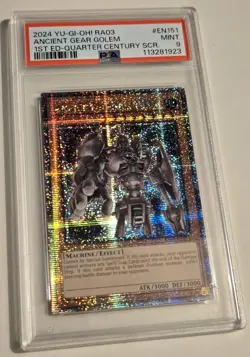 2024 YU-GI-OH! QUARTER CENTURY BONANZA Ancient Gear Golem RA03-EN151 QCR PSA 9 - Image 2
