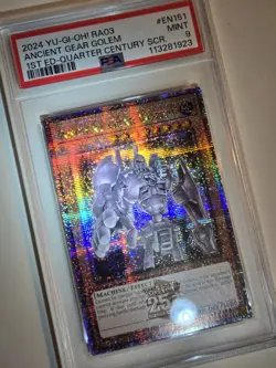 2024 YU-GI-OH! QUARTER CENTURY BONANZA Ancient Gear Golem RA03-EN151 QCR PSA 9 - Image 5