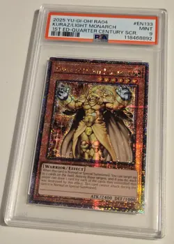 2025 YU-GI-OH! QUARTER CENTURY STAMPEDE Kuraz The Light Monarch RA04-EN133 PSA 9 - Image 3