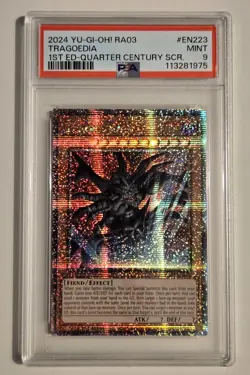 2024 YU-GI-OH! QUARTER CENTURY BONANZA Tragoedia RA03-EN223 QCR PSA 9 - Image 1