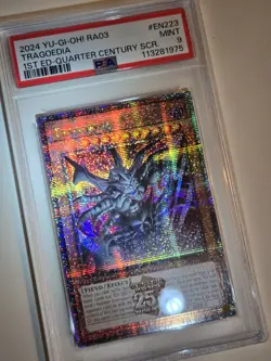 2024 YU-GI-OH! QUARTER CENTURY BONANZA Tragoedia RA03-EN223 QCR PSA 9 - Image 5