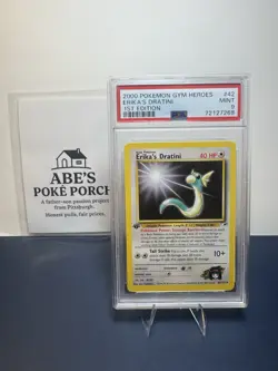 Pokemon TCG Erika's Dratini Gym Heroes 42/132 Unlimited Uncommon Card PSA 9 - Image 1