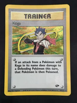 Koga Gym Challenge 19/132 Holo Unlimited Holo Rare Pokemon Trainer Card TCG HP - Image 1