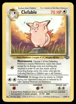 Pokemon Cards Clefable 17/64 UNLIMITED Jungle WOTC Rare NM - Image 1