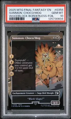 Summon: Choco/Mog (Borderless Foil) - #358 - Final Fantasy - PSA 10 - Image 2