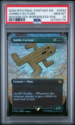 2025 Jumbo Cactuar (Borderless) Foil #0343 - Final Fantasy MTG PSA 10 - Image 1