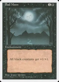 4th Edition MTG 1 Bad Moon Magic - Image 1