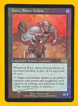 MTG KARN, SILVER GOLEM (Foil) Arena Promo (OldManMTG 013-191) - Image 1
