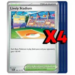 4x Lively Stadium Playset 180/191 - SV08: Surging Sparks (SV08) Pokemon TCG x4 - Image 1