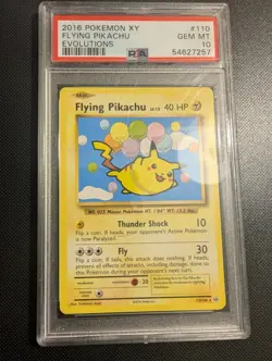 2016 Pokemon XY Evolutions Flying Pikachu 110/108 PSA 10 Secret - Image 1