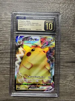 2020 POKEMON JPN AMAZING VOLT TACKLE FULL ART/PIKACHU VMAX CGC PRISTINE 10 - Image 1
