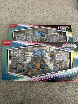 Pokemon Lucario Ex Tyranitar Ex Premium Collection Prismatic Evolution Lot of 2 - Image 1