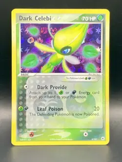 Dark Celebi 4/101 EX Hidden Legends (2004) Reverse Holo Unique Art Pokemon TCG - Image 1