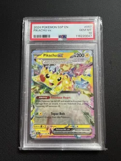 Pokemon Pikachu EX 57/191 SV Surging Sparks PSA 10 GEM MINT - Image 1