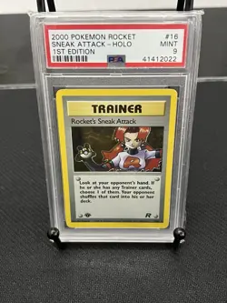 PSA 9 Rocket's Sneak Attack #72 1st Edition Team Rocket 2000 Pokemon MINT - Image 1