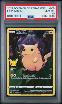 Pikachu PSA 10 2021 Pokemon Celebrations #005 - Image 1