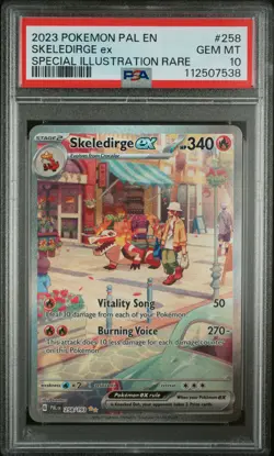 2023 POKEMON PAL EN-PALDEA EVOLVED #258 SKELEDIRGE EX PSA 10 - Image 1