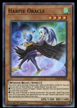 Yugioh! Harpie Oracle LED4-EN002 Super Rare 1st Ed - Image 1