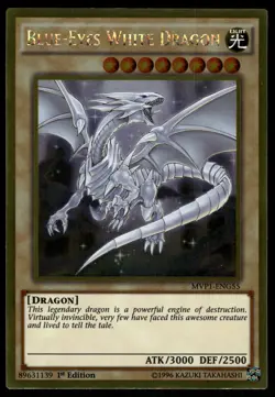 Yugioh! Blue-Eyes White Dragon MVP1-ENG55 Gold Rare 1st Ed VLP - Image 1