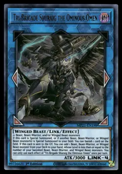 Yugioh! Tri-Brigade Shuraig the Ominous Omen MP21-EN198 Ultra Rare 1st Ed VLP - Image 1