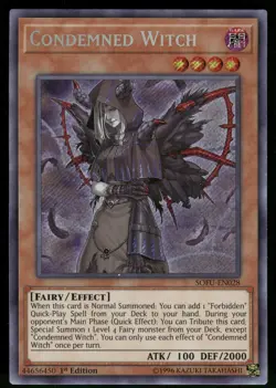 Yugioh! Condemned Witch SOFU-EN028 Secret Rare 1st Ed - Image 1