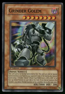 Yugioh! Grinder Golem DP07-EN009 Super Rare 1st Ed - Image 1