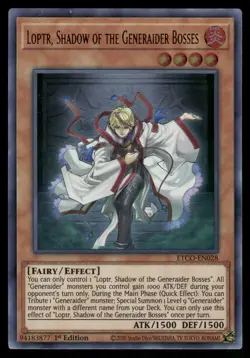 Yugioh! Loptr, Shadow of the Generaider Bosses ETCO-EN028 Ultra Rare 1st Ed LP - Image 1