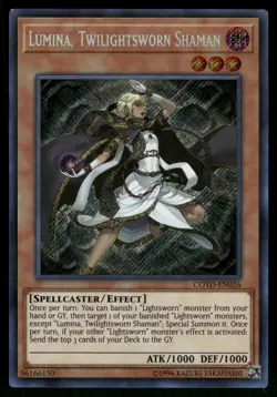 Yugioh! Lumina, Twilightsworn Shaman COTD-EN026 Secret Rare VLP - Image 1