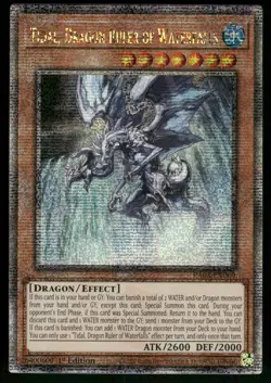Yugioh! Tidal, Dragon Ruler of Waterfalls Quarter Century Secret Rare RA03-EN009 - Image 1