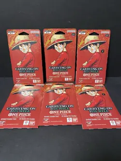 6x ENGLISH One Piece CCG: Carrying On His Will - Sleeved Booster Pack lot OP-13 - Image 1