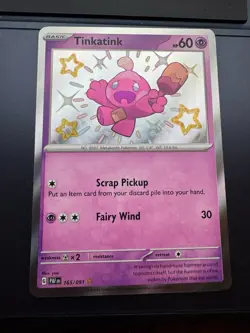 Tinkatink 165/091 SV: Paldean Fates Pokemon Card - Image 1