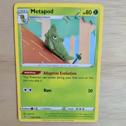 METAPOD 002/192 POKEMON CARD (REBEL CLASH SET) KNITTED CROCHET ASAKO - Image 1