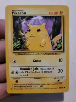 Pokemon TCG Card Vintage 1999 WOTC Game Freak Nintendo Wizards 90s Pikachu - Image 1