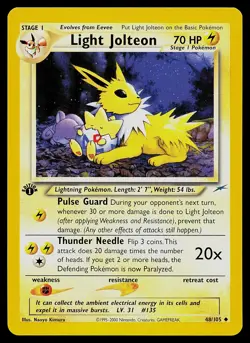Pokemon Card - Light Jolteon Neo Destiny 48/105 Uncommon 1st Edition - Image 1