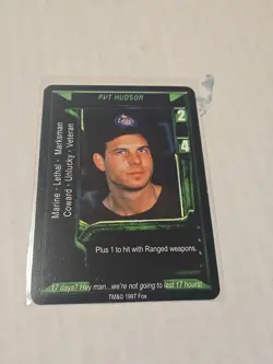 PVT. HUDSON - Aliens Predator CCG Rare Card 1997 Fox VTG Premiere - Image 1