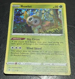 Pokemon Card Basic Rowlet Holo Foil 50 HP Excellent 2/15 2022 - Image 5