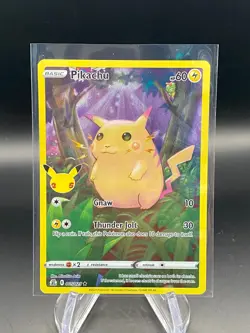 Pikachu #005/025 Full Art Celebrations Classic Collection Pokemon Card Near Mint - Image 1