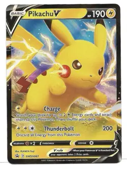 Pikachu V SWSH061 SWSH: Sword & Shield Promo Cards Holo Pokemon TCG - NM - Image 1