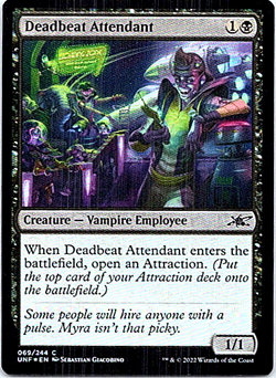 Deadbeat Attendant Magic The Gathering Unfinity Foil Light Play - Image 1